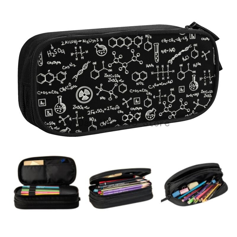 Tech Girl Accessories - Science Chemistry Pattern Pencil Cases for