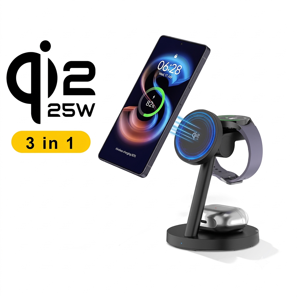 Wireless Charger 3 In 1 - 3in1 Qi2.2 25W Fast Wireless Charging