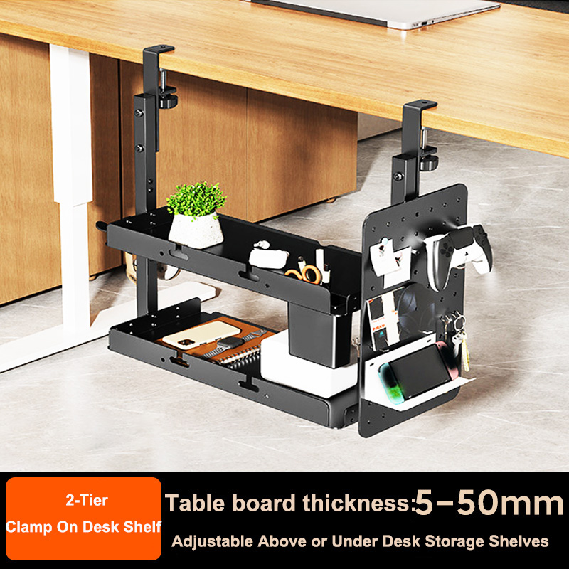 Tech Accessories For Desk - Clamp-on 14 inch Above Below Desk