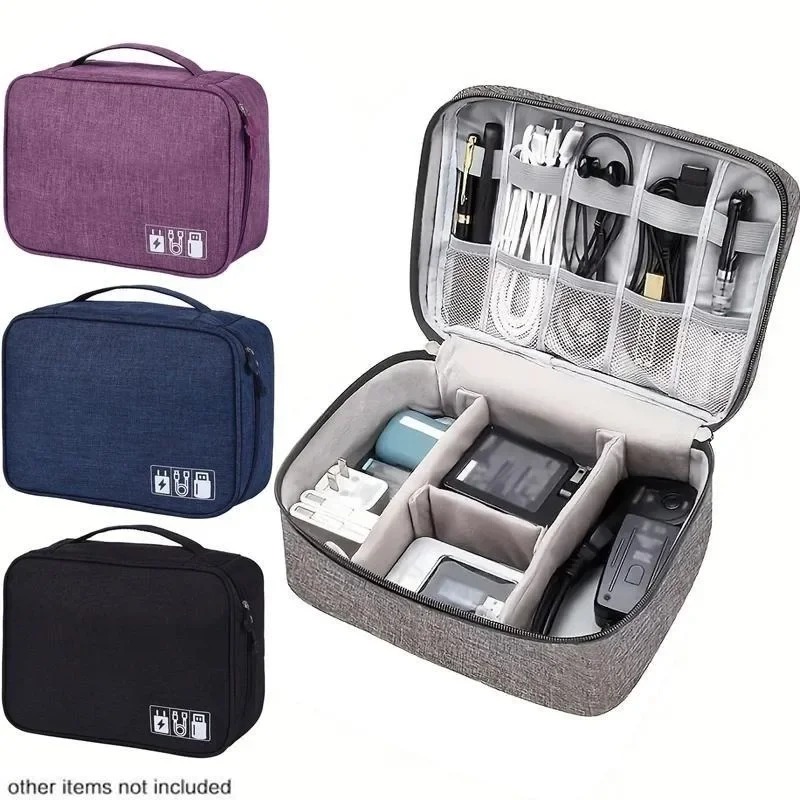 Tech Accessories Bag - Electronics Organizer Travel Case Water Resistant