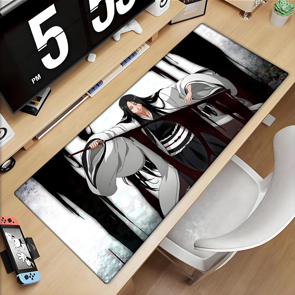 Tech Accessories For Desk - Large Mouse Pad black white Anime