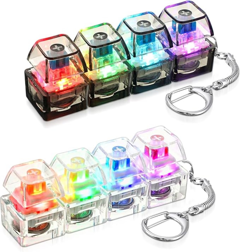 Tech Office Accessories - 1PC Light Up Keyboard Keychain Stress
