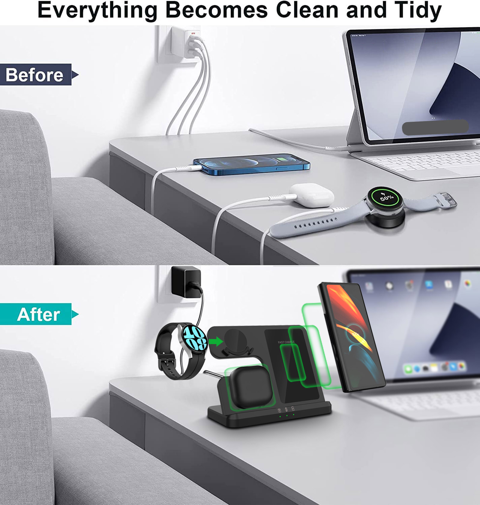 Wireless Charger 3 In 1 Stand  - огляд і ціна Wireless Charger 3 In 1