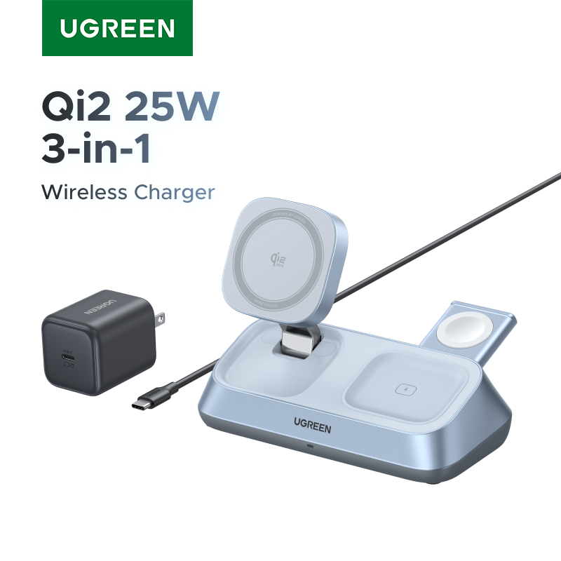 UGREEN Qi2 25W MAX Magnetic Wi - огляд і ціна Wireless Charger 3 In 1
