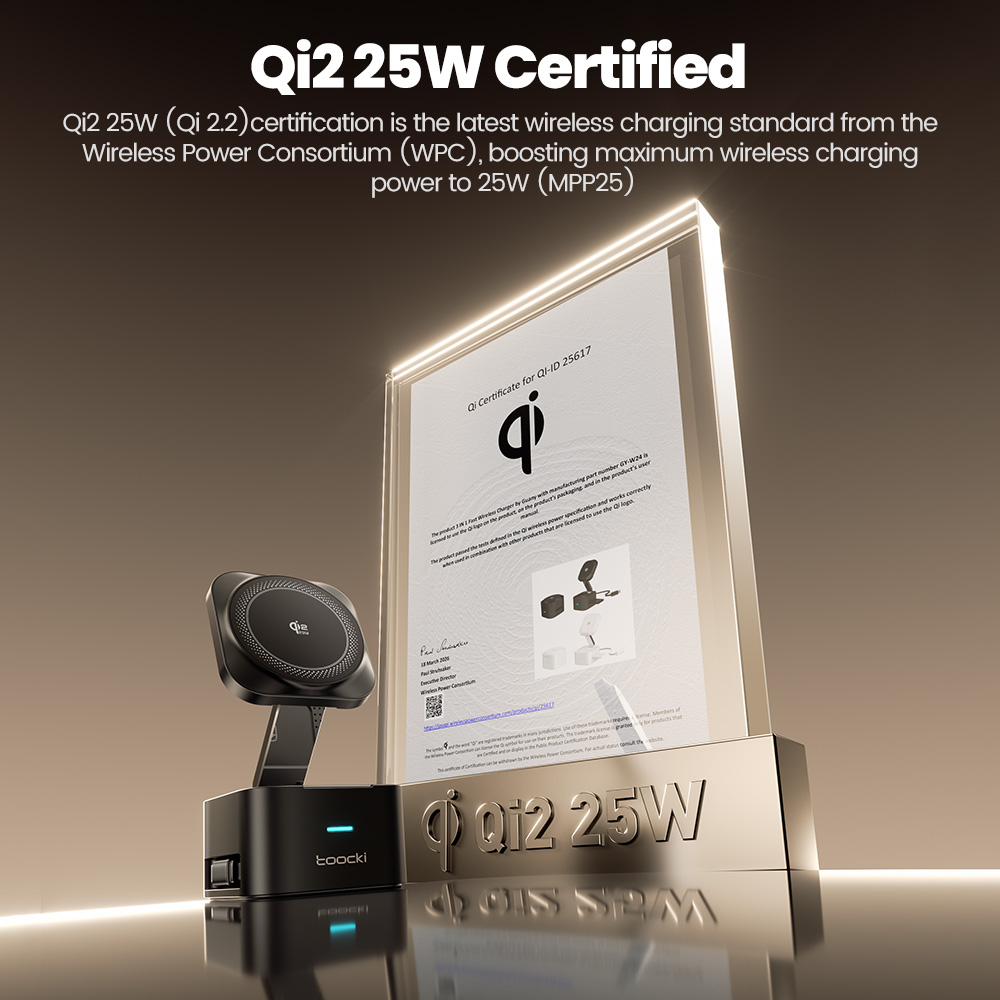 Toocki QI2.2 25W Wireless Char - огляд і ціна Wireless Charger 3 In 1