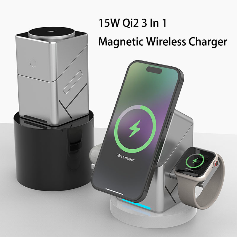 15W Touch Rotating Magnetic Mu - огляд і ціна Wireless Charger 3 In 1