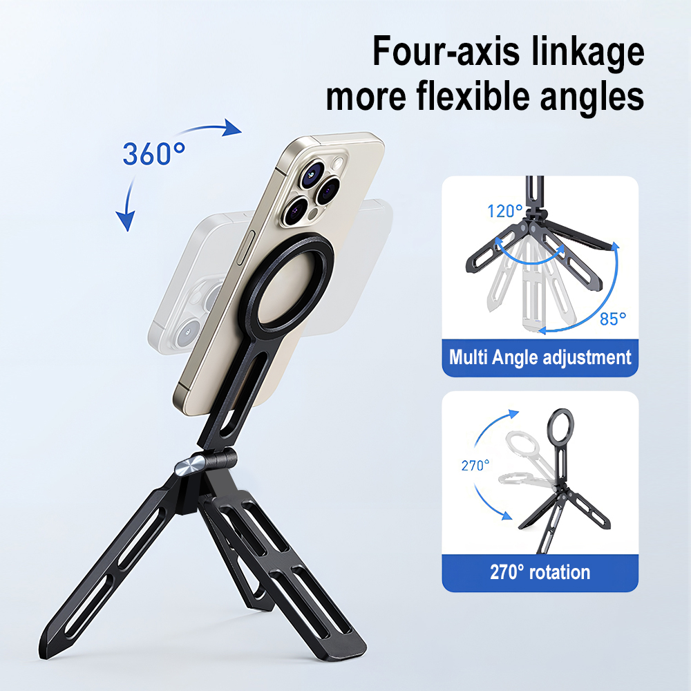 Magnetic Phone Holder Four-axi - огляд і ціна Phone Stand Aluminum