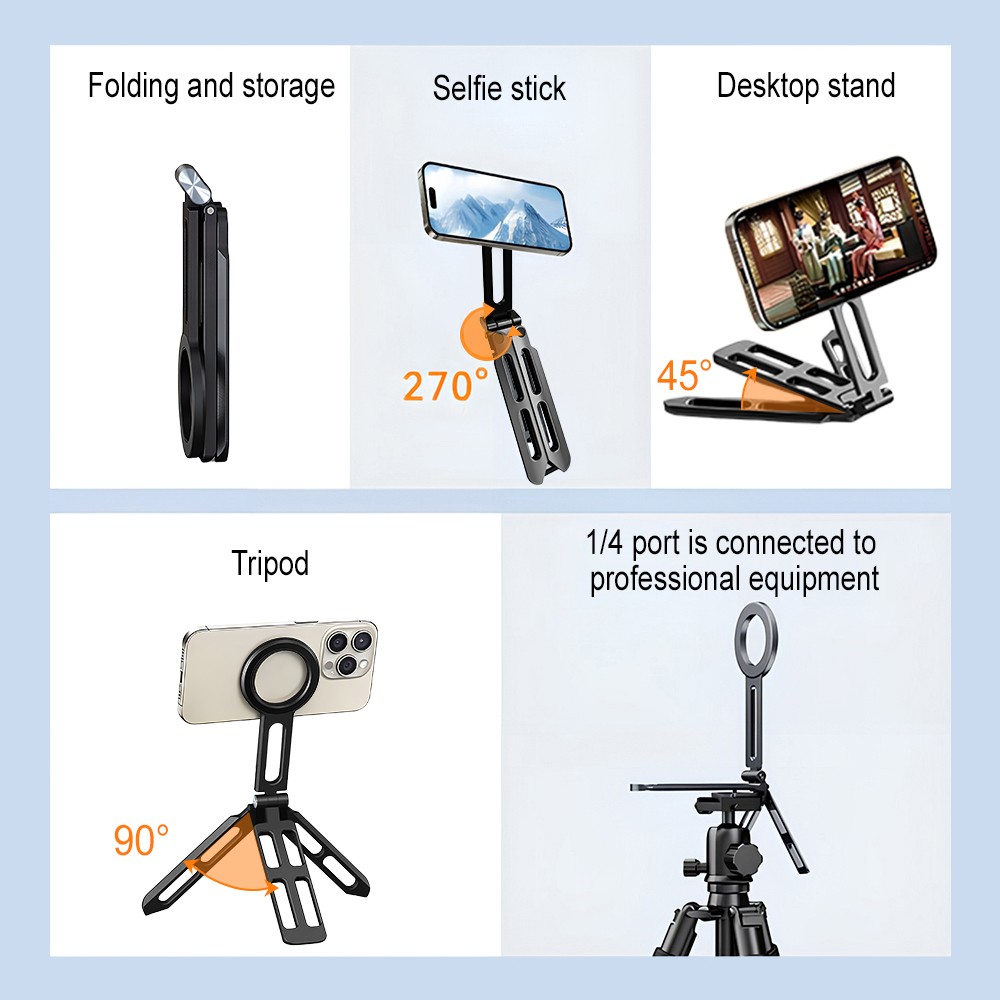 Magnetic Phone Holder Four-axi - огляд і ціна Phone Stand Aluminum